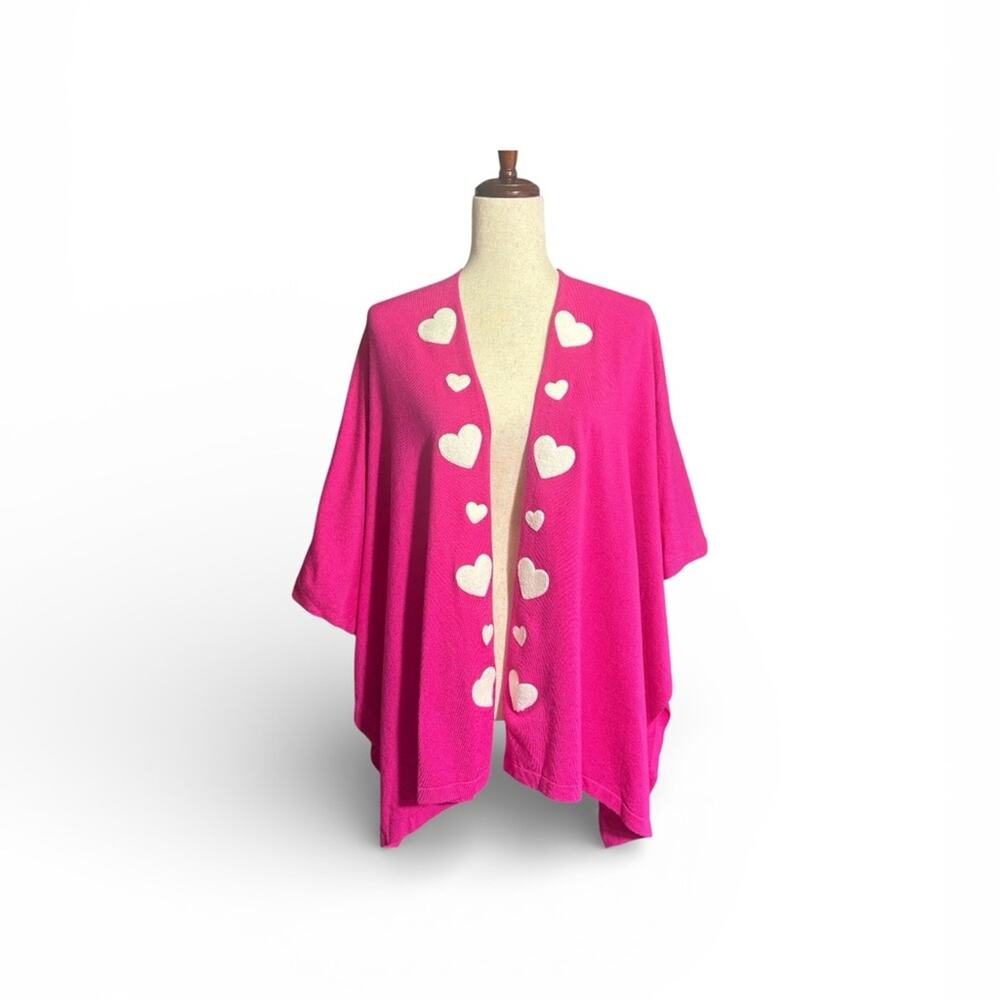 NWT Victoria Harbour Pink Heart Women's Kimono One Size 0098